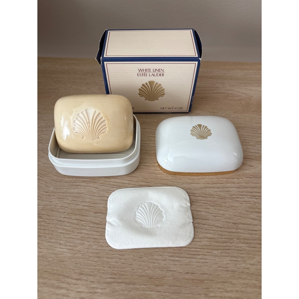 Vintage Estée Lauder White Linen Perfumed Soap 4 Oz SEALED Soapbox 1980s NOS